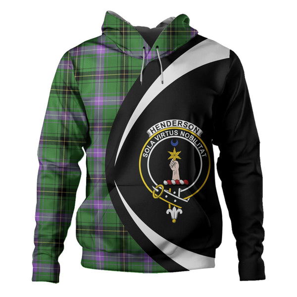 Henderson Ancient Clan Badge Tartan Hoodie Circle Style