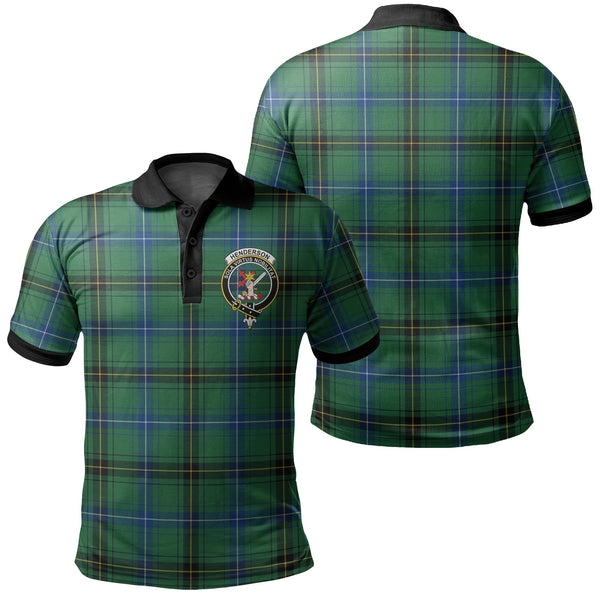 Henderson Ancient Tartan Crest Polo Shirt Black Neck 2 Style