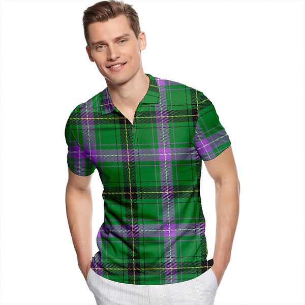 Henderson Ancient Tartan Classic Lapel Zip Short Sleeve Polo