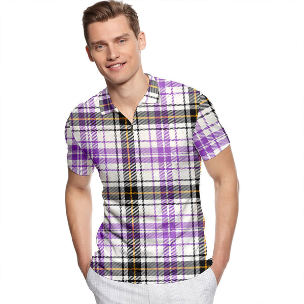 Henderson Dress Ancient Tartan Classic Lapel Zip Short Sleeve Polo