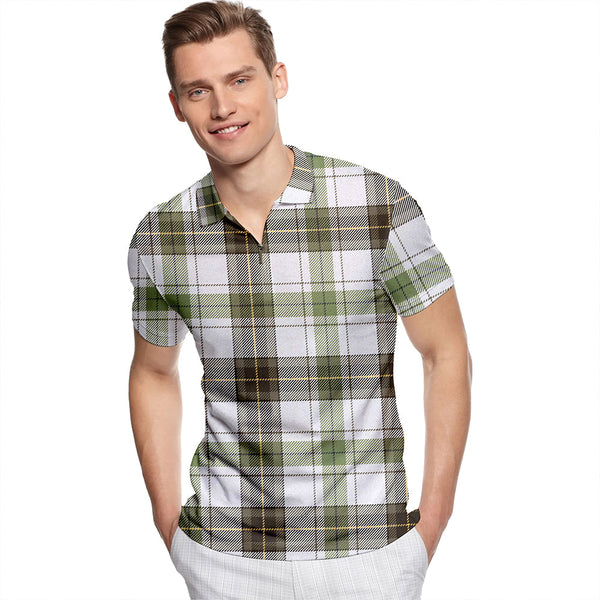 Henderson Dress #2 Weathered Tartan Classic Lapel Zip Short Sleeve Polo