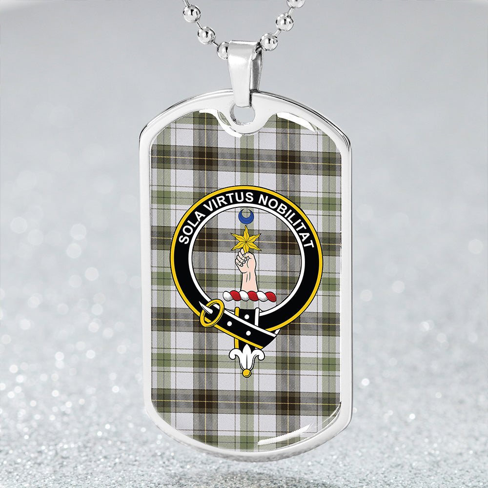 Henderson Dress #2 Weathered Clan Badge Classic Tartan Dog Tag Necklace