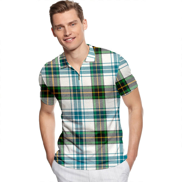 Henderson Dress #3 Ancient Tartan Classic Lapel Zip Short Sleeve Polo