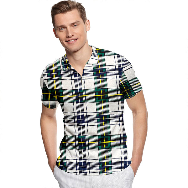 Henderson Dress #3 Modern Tartan Classic Lapel Zip Short Sleeve Polo