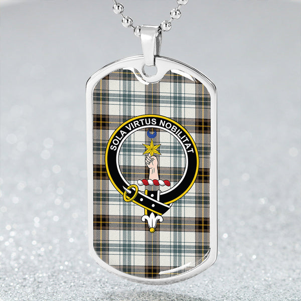 Henderson Dress #3 Weathered Clan Badge Classic Tartan Dog Tag Necklace