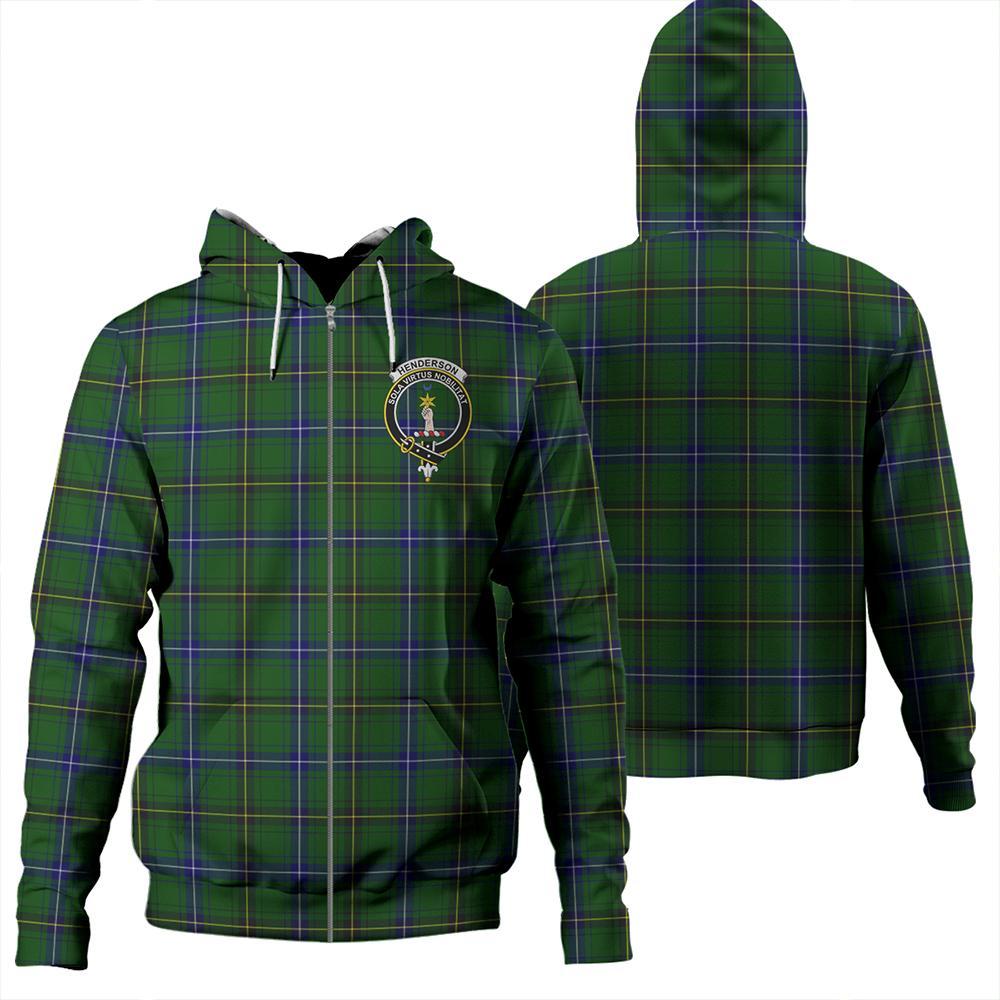 Henderson Modern Tartan Classic Crest Zipper Hoodie