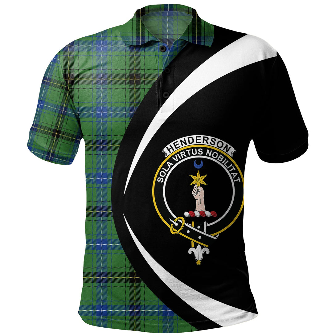 Henderson Modern Clan Badge Tartan Polo Shirt Circle Style Personalized