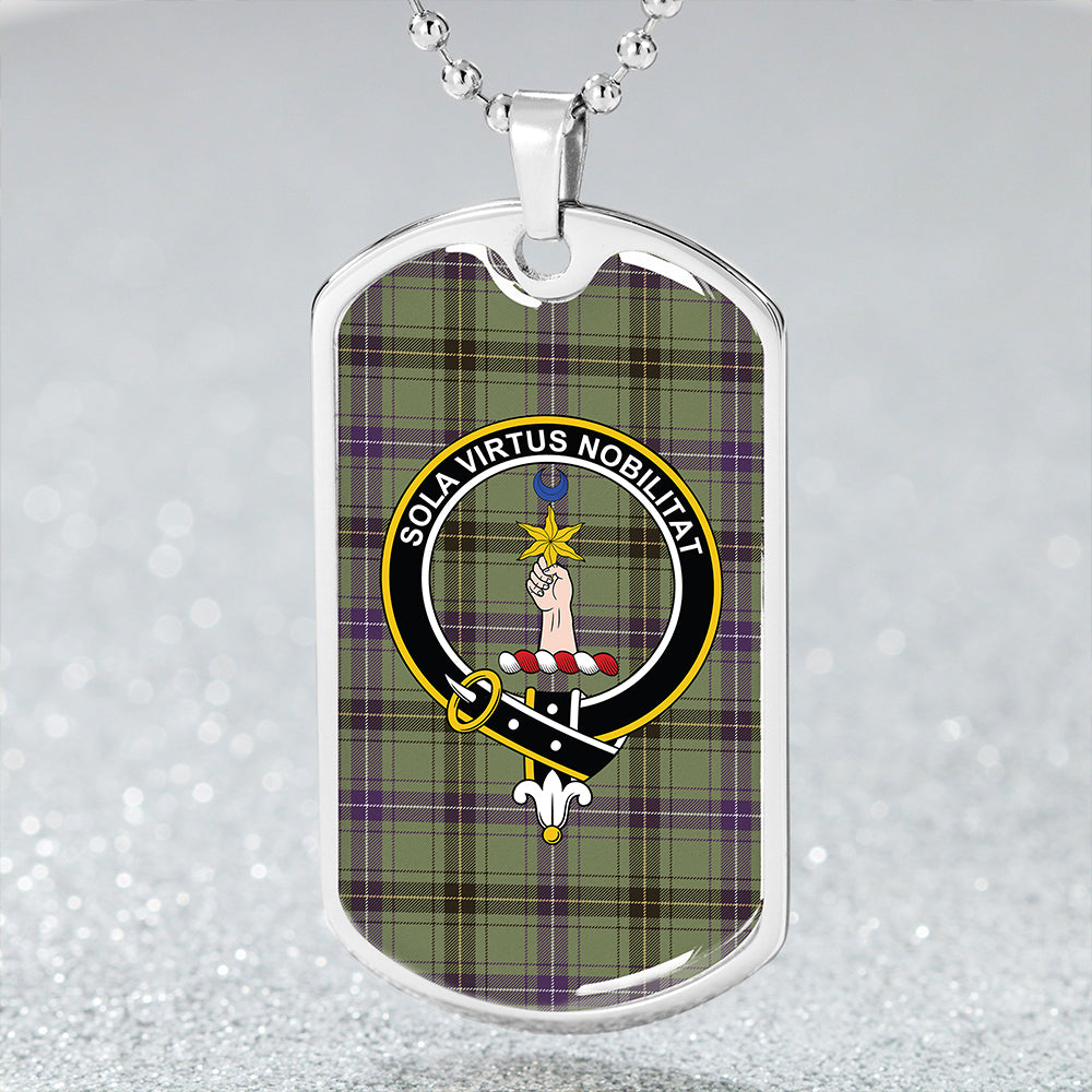 Henderson Weathered Clan Badge Classic Tartan Dog Tag Necklace