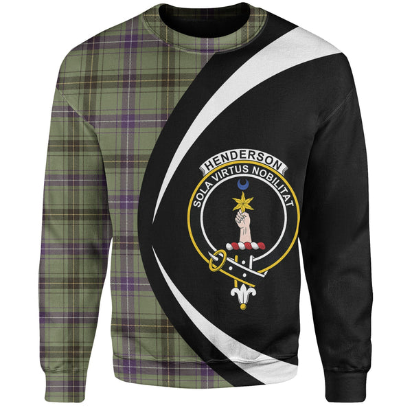 Henderson Weathered Clan Badge Tartan Sweatshirt Circle Style Personalized