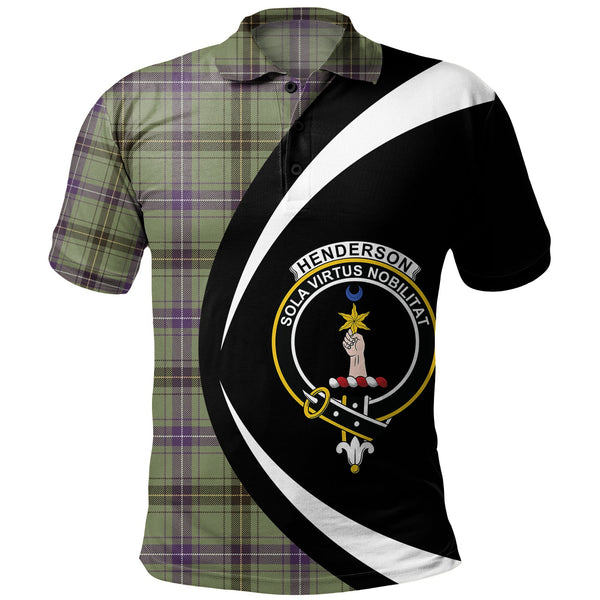 Henderson Weathered Clan Badge Tartan Polo Shirt Circle Style Personalized