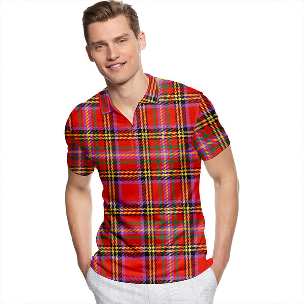 Hepburn Ancient Tartan Classic Lapel Zip Short Sleeve Polo