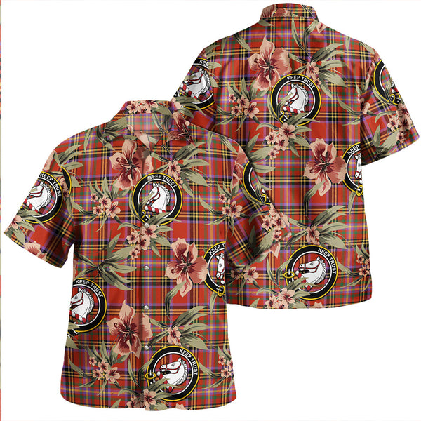 Hepburn Ancient Clan Badge Tartan Aloha Hawaiian Shirt Tropical Old Style