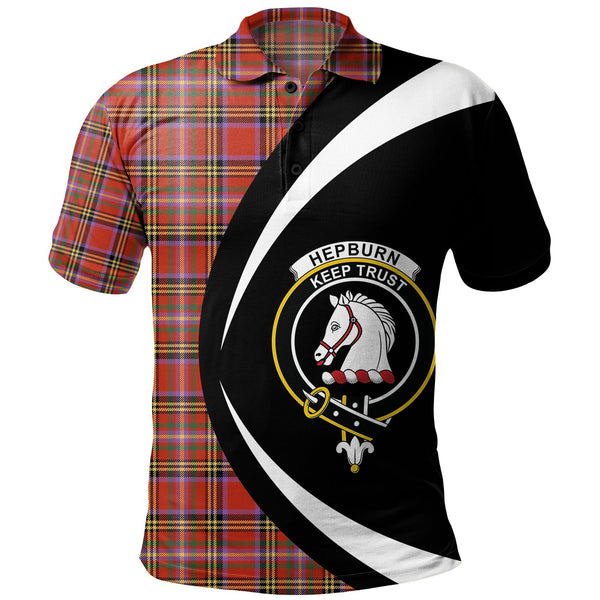 Hepburn Ancient Clan Badge Tartan Polo Shirt Circle Style Personalized