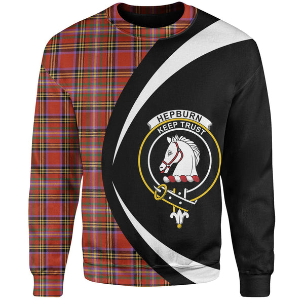 Hepburn Ancient Clan Badge Tartan Sweatshirt Circle Style Personalized