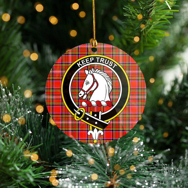 Hepburn Ancient Clan Badge Tartan Plastic Christmas Ornaments