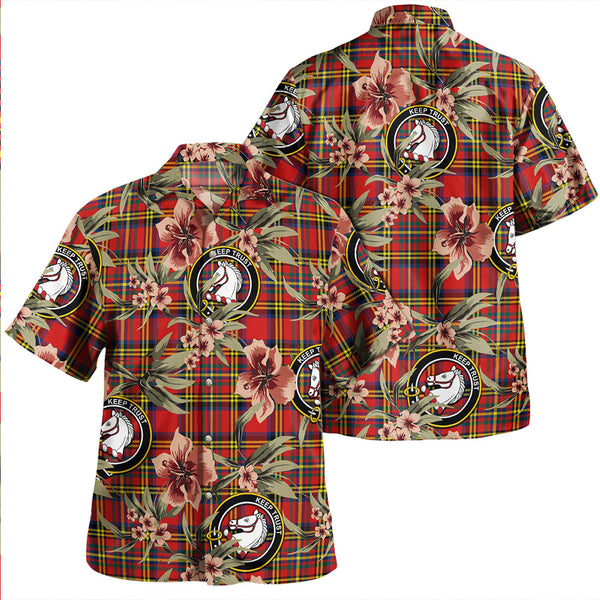 Hepburn Modern Clan Badge Tartan Aloha Hawaiian Shirt Tropical Old Style