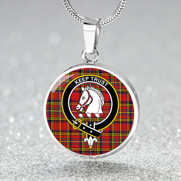 Hepburn Modern Clan Badge Tartan Classic Circle Necklace