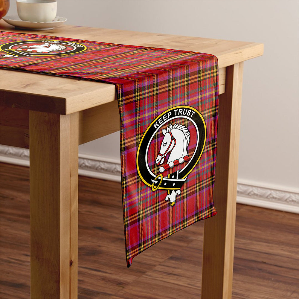 Hepburn Weathered Clan Badge Tartan Table Runner