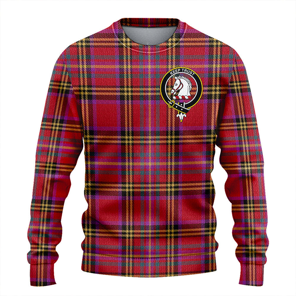 Hepburn Weathered Clan Badge Tartan Knitted Sweater