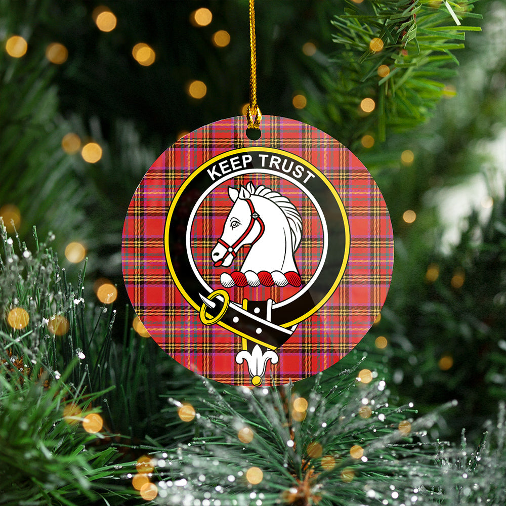 Hepburn Weathered Clan Badge Tartan Plastic Christmas Ornaments