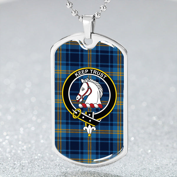 Hepburn #2 Modern Clan Badge Classic Tartan Dog Tag Necklace