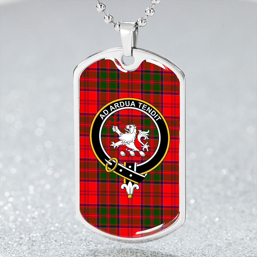 Heron Clan Badge Classic Tartan Dog Tag Necklace