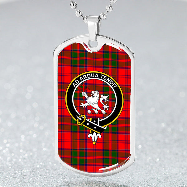 Heron Clan Badge Classic Tartan Dog Tag Necklace