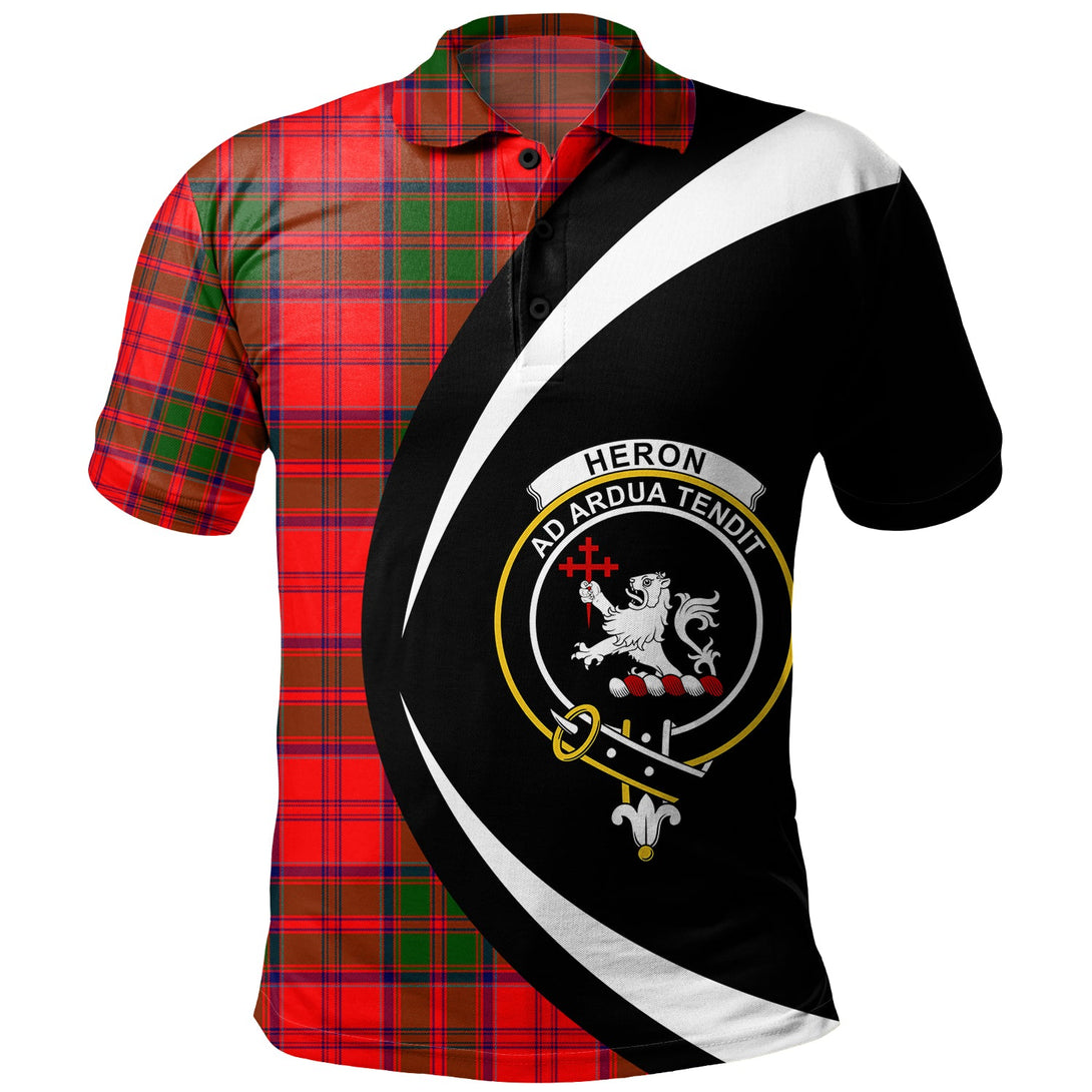 Heron Clan Badge Tartan Polo Shirt Circle Style Personalized