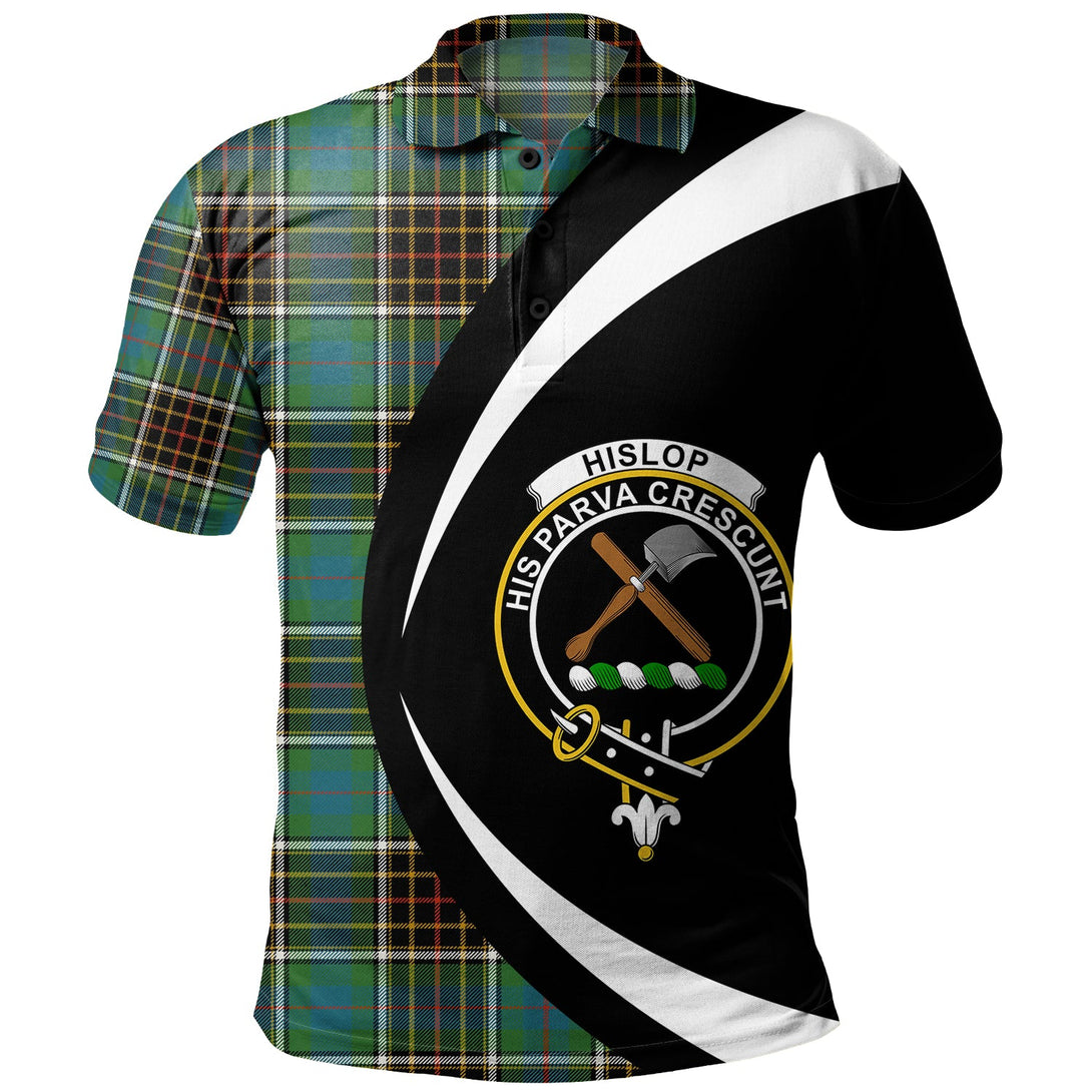 Hislop #2 Ancient Clan Badge Tartan Polo Shirt Circle Style Personalized