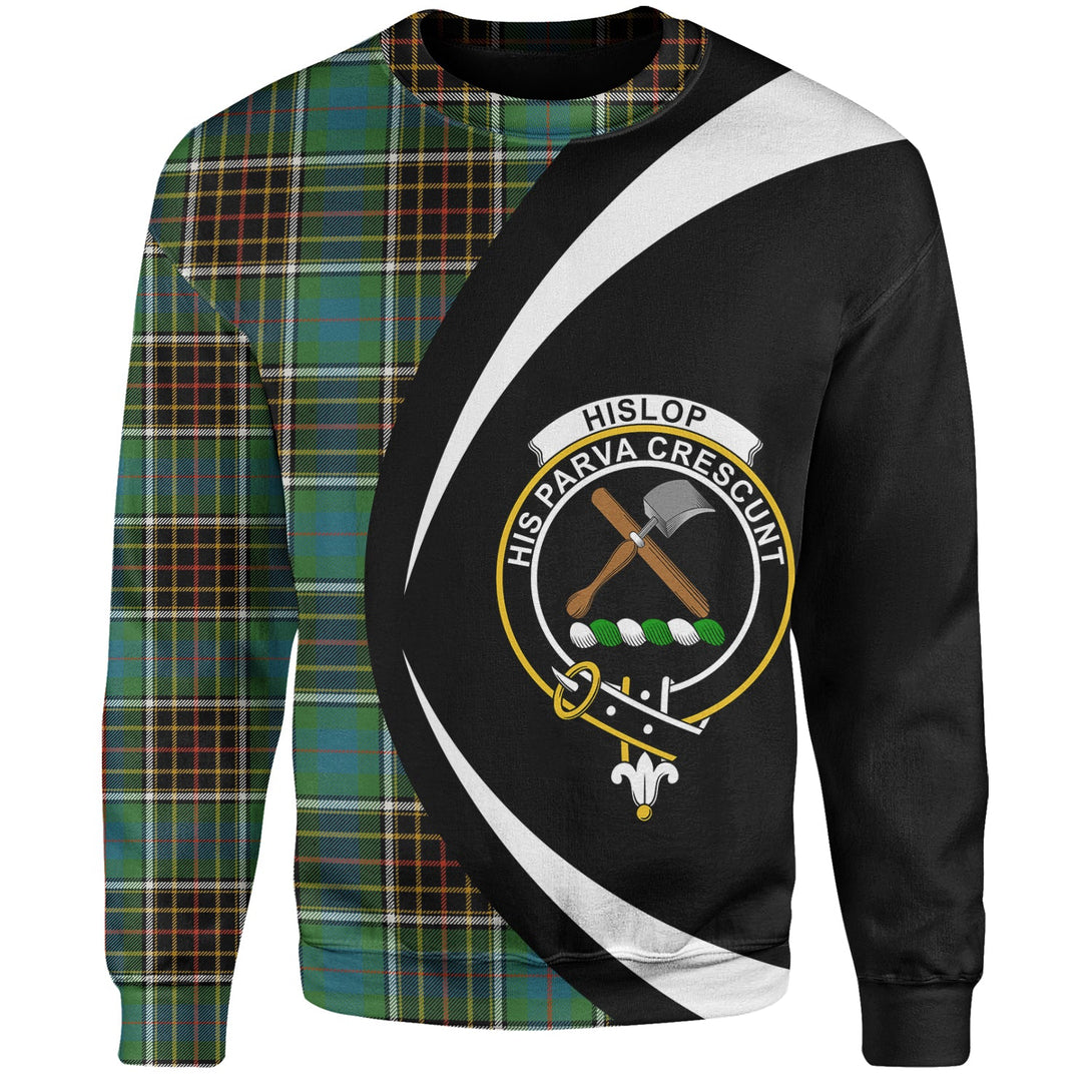 Hislop 2 Ancient Clan Badge Tartan Sweatshirt Circle Style Personalized