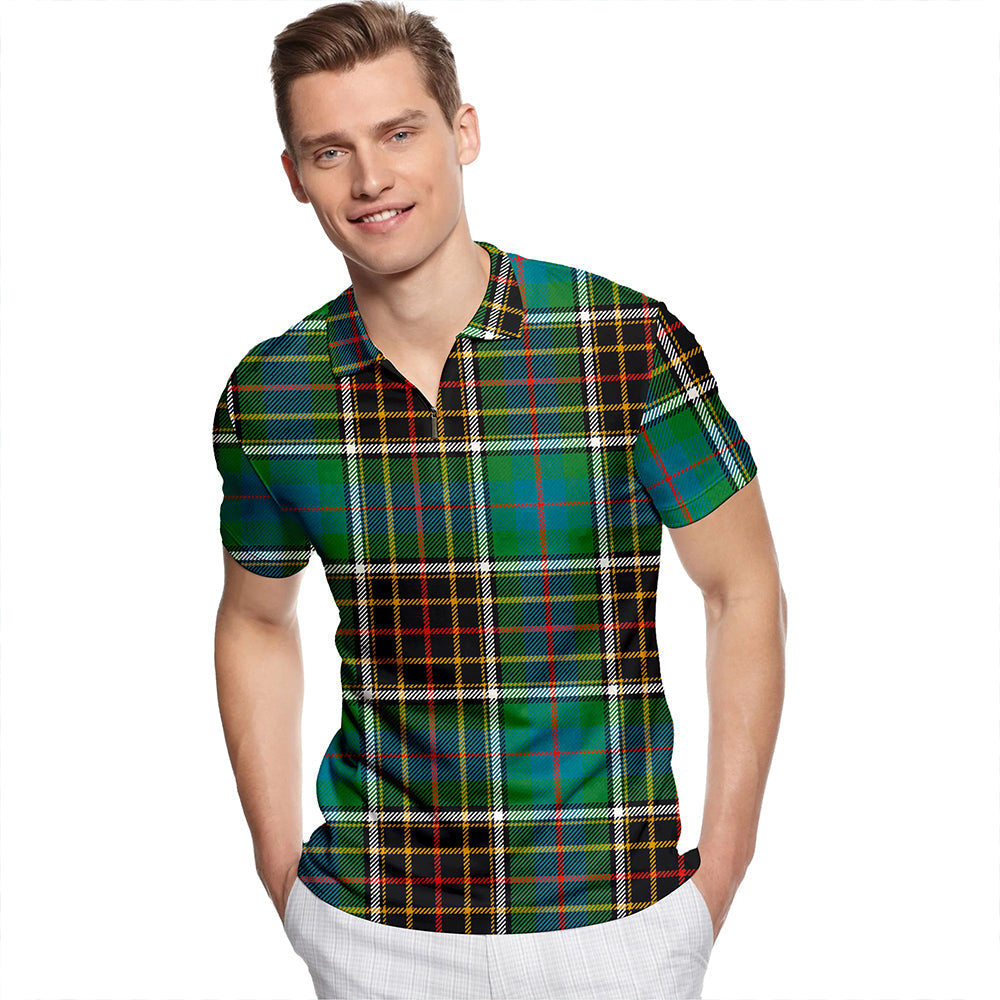 Hislop #2 Ancient Tartan Classic Lapel Zip Short Sleeve Polo