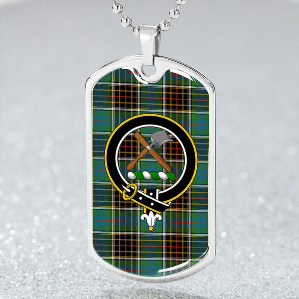 Hislop #2 Ancient Clan Badge Classic Tartan Dog Tag Necklace