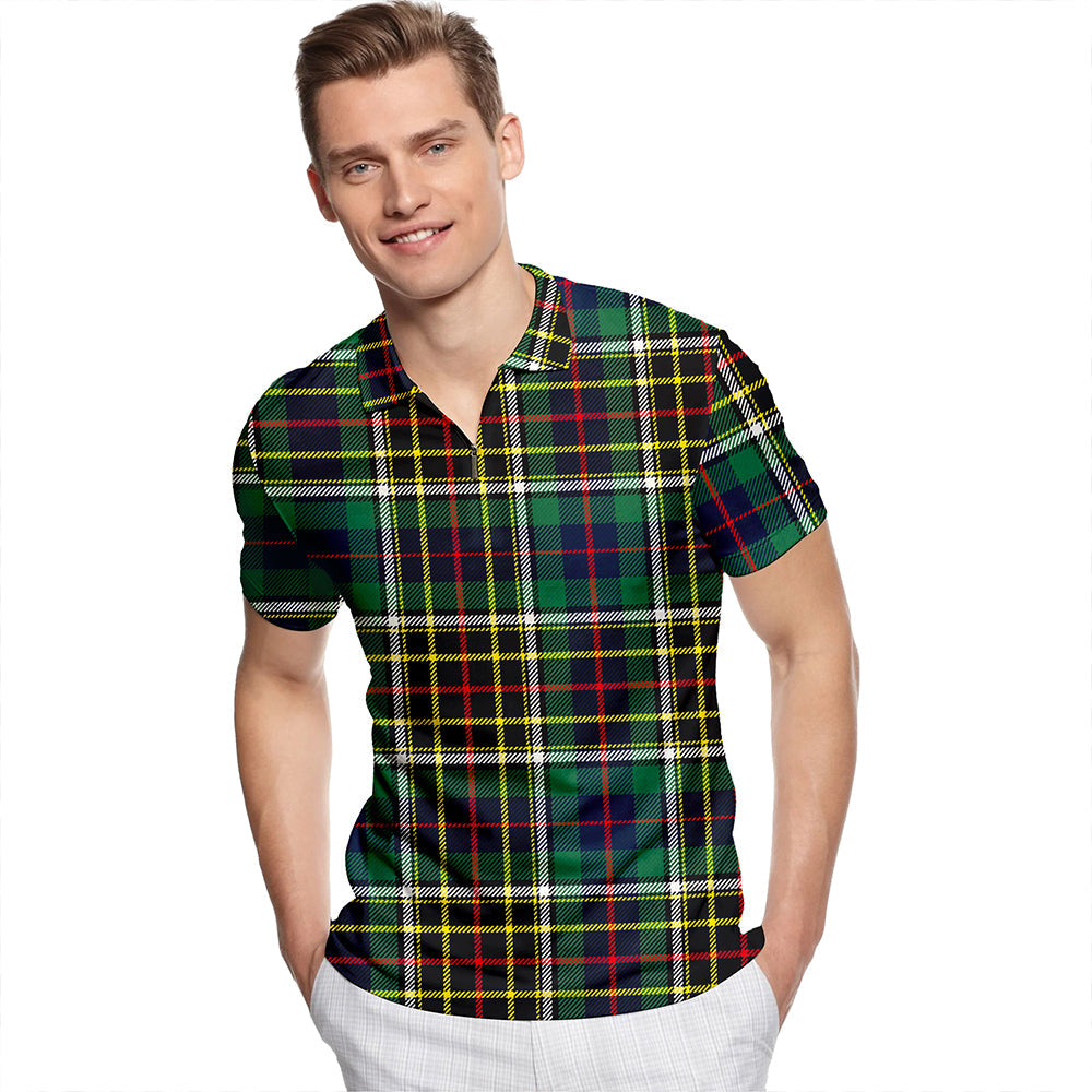 Hislop #2 Modern Tartan Classic Lapel Zip Short Sleeve Polo