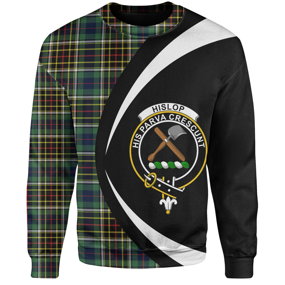 Hislop 2 Modern Clan Badge Tartan Sweatshirt Circle Style Personalized