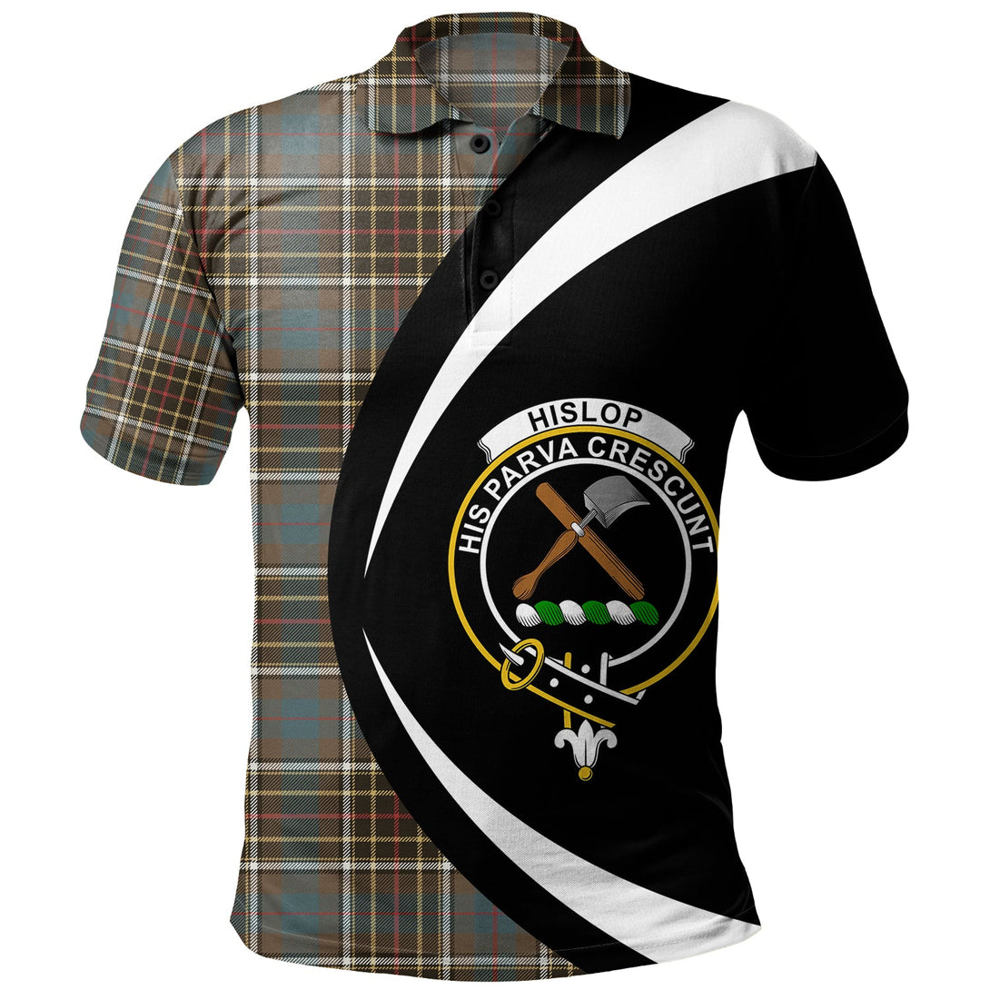 Hislop #2 Weathered Clan Badge Tartan Polo Shirt Circle Style Personalized