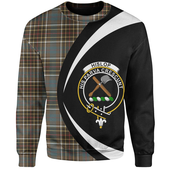 Hislop 2 Weathered Clan Badge Tartan Sweatshirt Circle Style Personalized