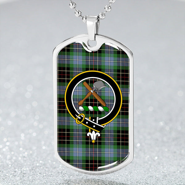 Hislop #3 Ancient Clan Badge Classic Tartan Dog Tag Necklace