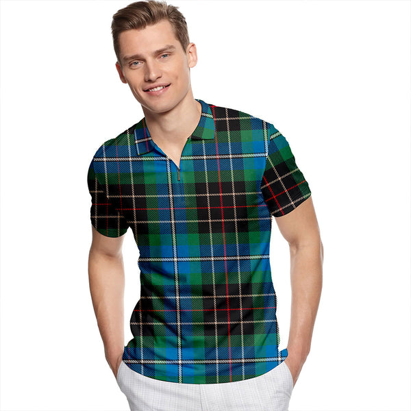 Hislop #3 Modern Tartan Classic Lapel Zip Short Sleeve Polo