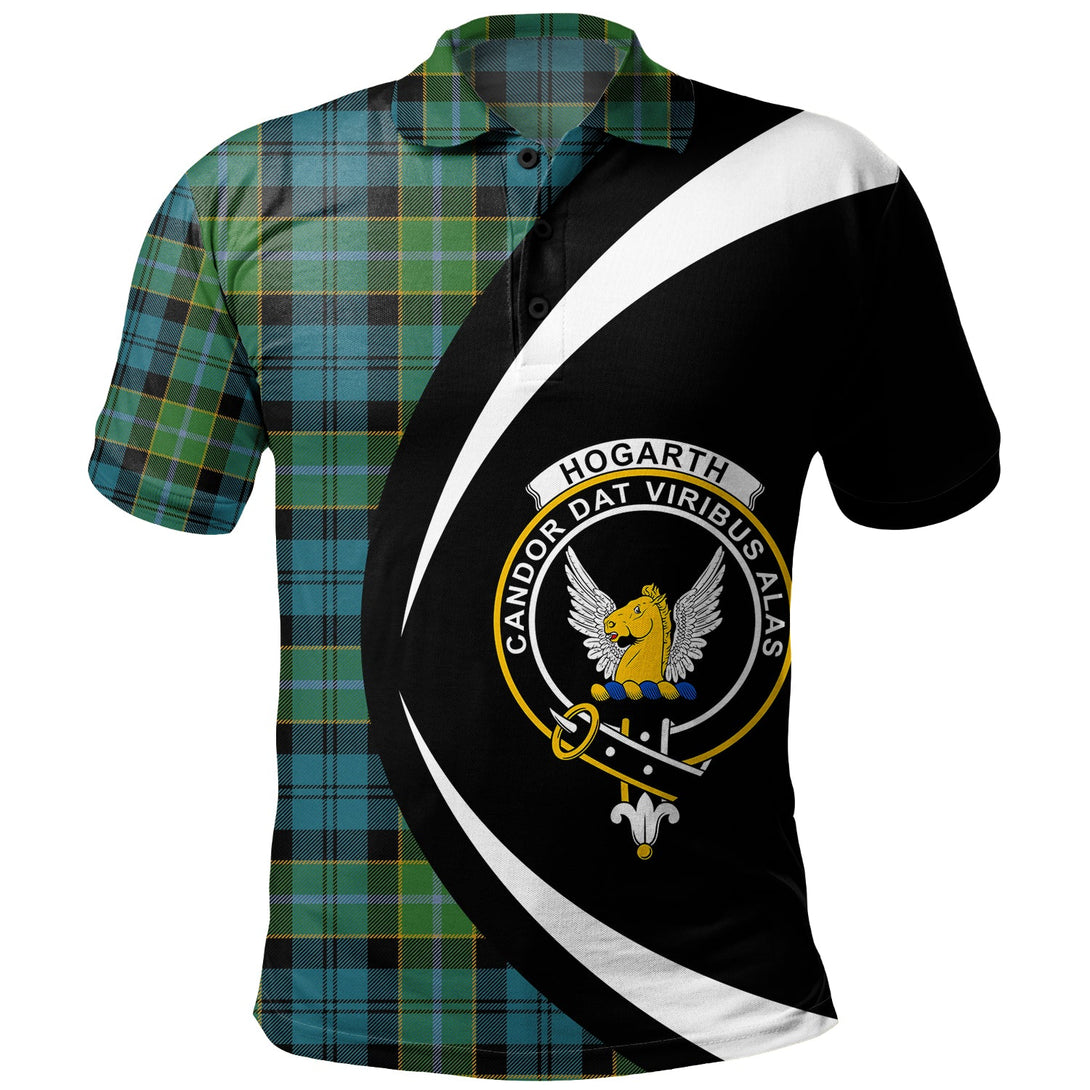 Hogarth Ancient Clan Badge Tartan Polo Shirt Circle Style Personalized