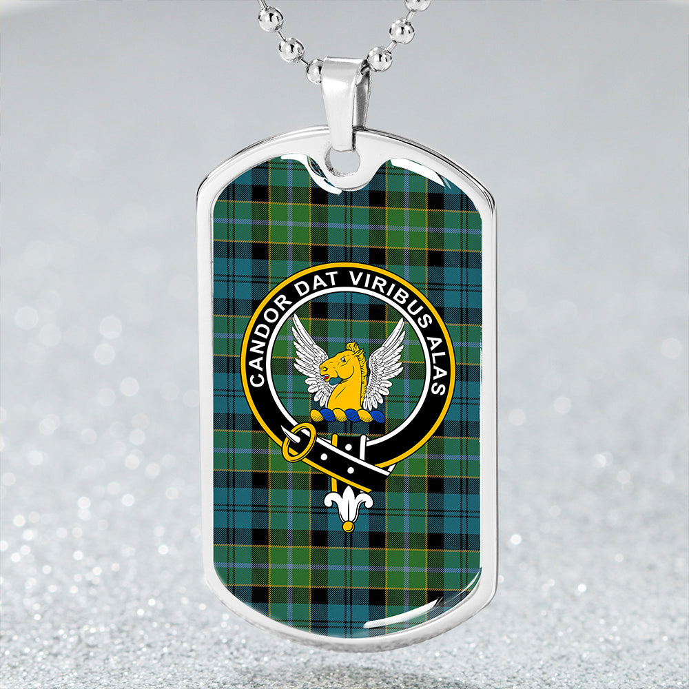 Hogarth Ancient Clan Badge Classic Tartan Dog Tag Necklace