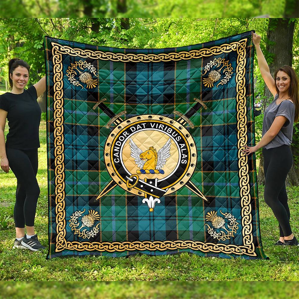 Hogarth Ancient Clan Badge Tartan Premium Quilt Celtic Shield