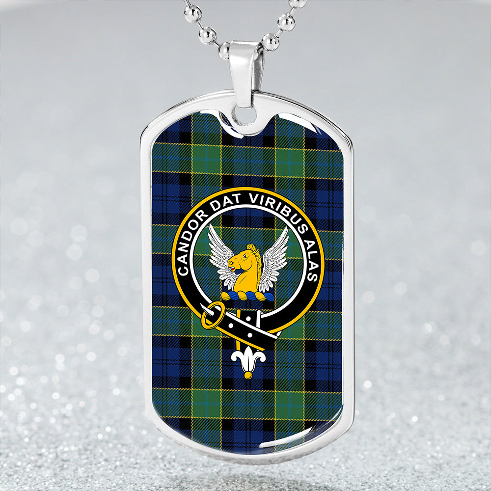 Hogarth Modern Clan Badge Classic Tartan Dog Tag Necklace