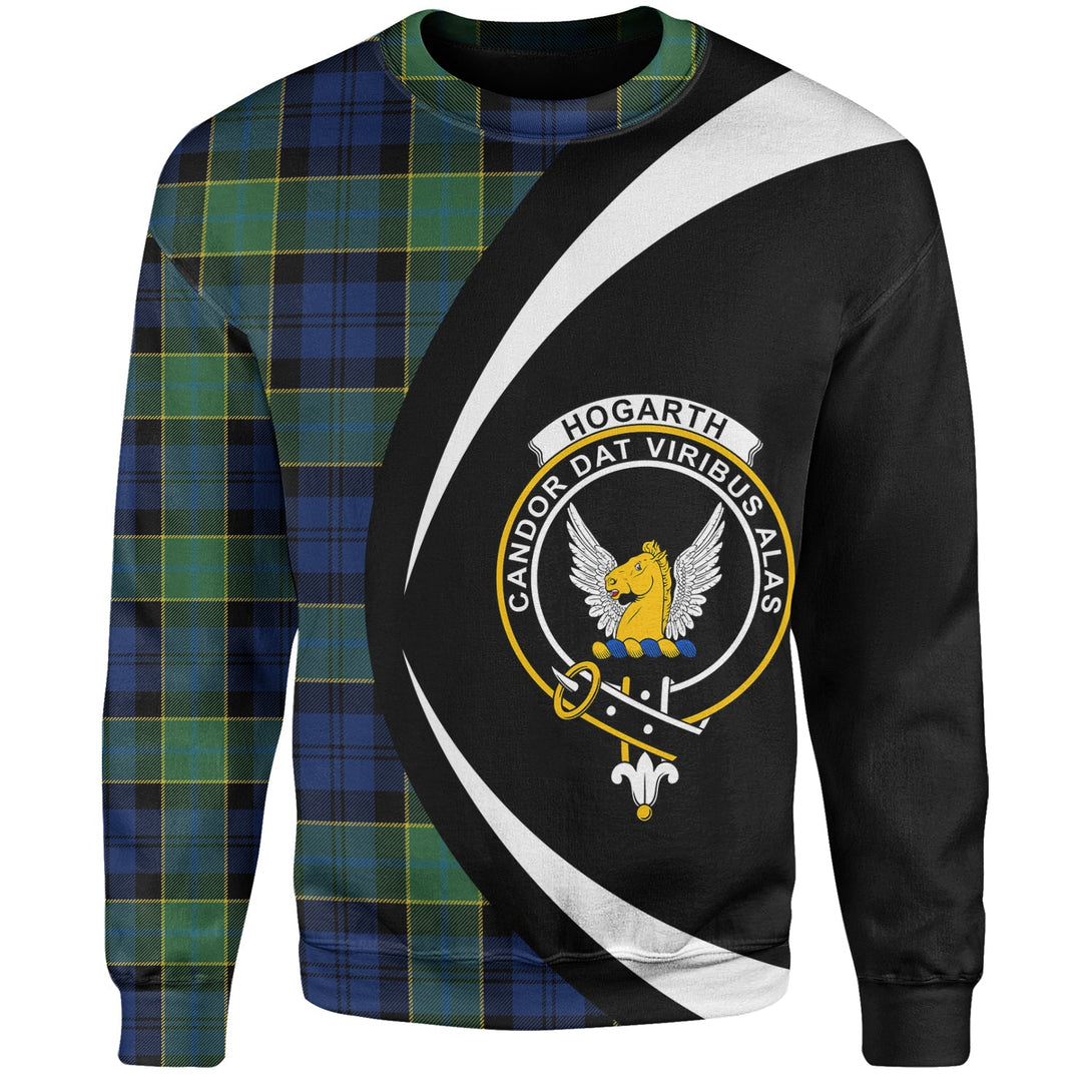 Hogarth Modern Clan Badge Tartan Sweatshirt Circle Style Personalized