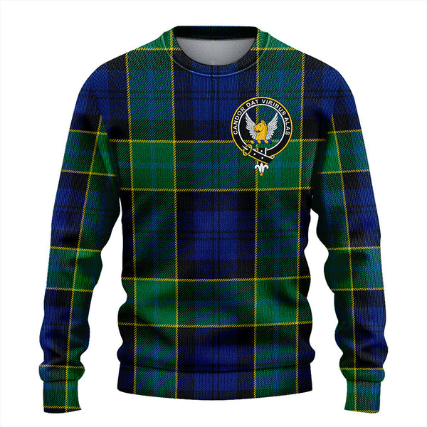 Hogarth Modern Clan Badge Tartan Knitted Sweater