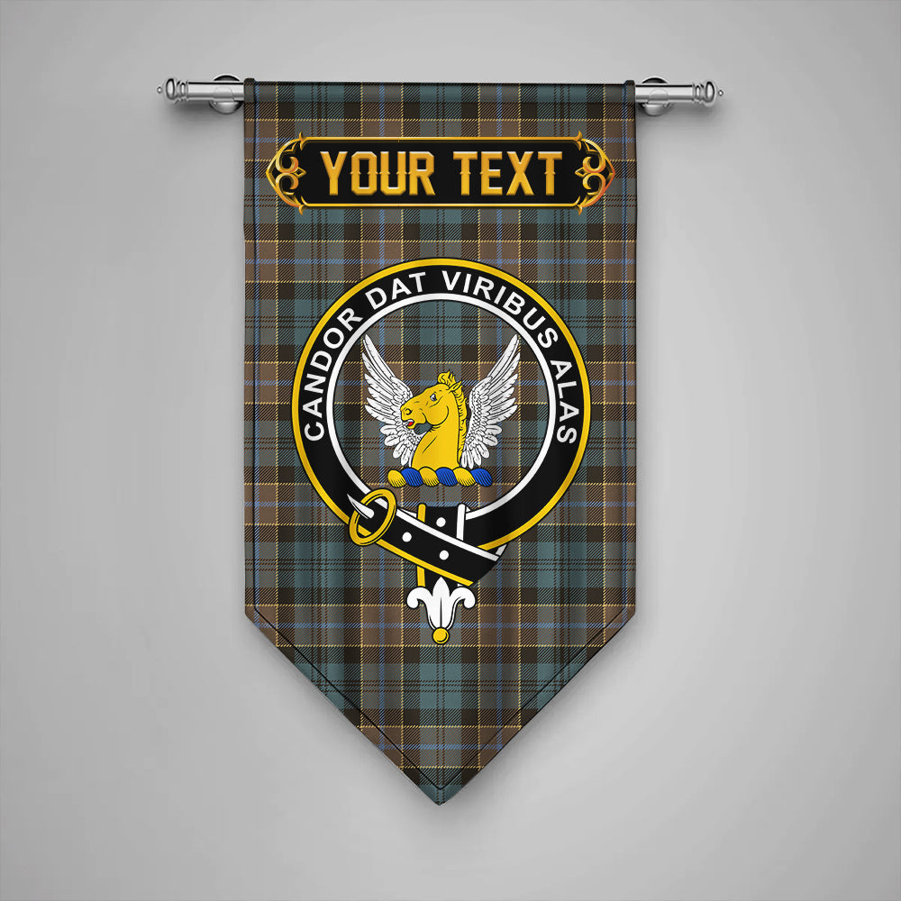 Hogarth Weathered Clan Badge Tartan Gonfalon Personalize