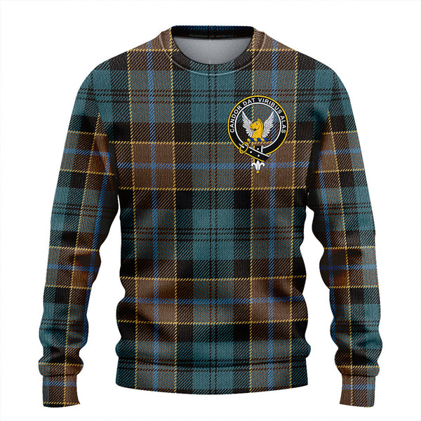 Hogarth Weathered Clan Badge Tartan Knitted Sweater