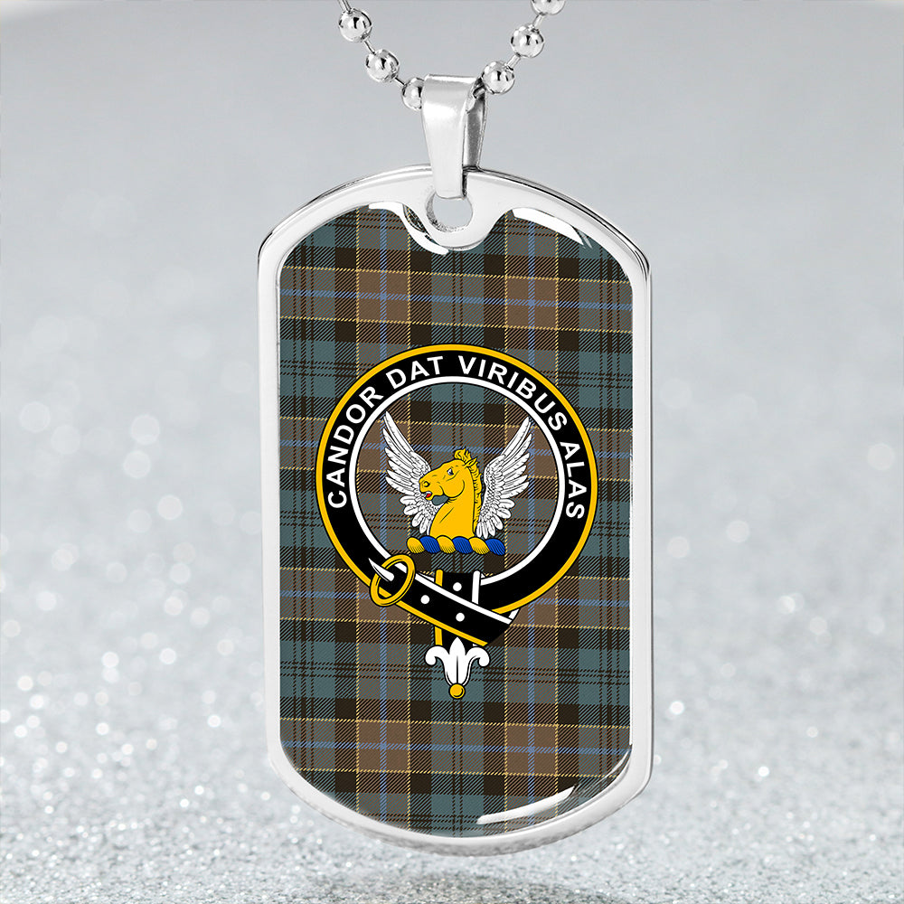 Hogarth Weathered Clan Badge Classic Tartan Dog Tag Necklace