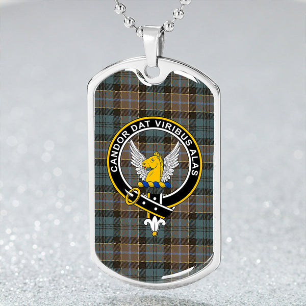 Hogarth Weathered Clan Badge Classic Tartan Dog Tag Necklace