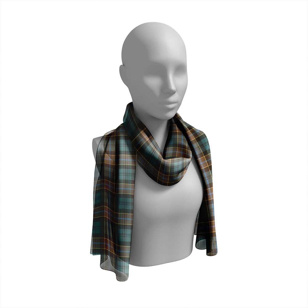 Hogarth Weathered Tartan Classic Silk Habotai Long Scarf