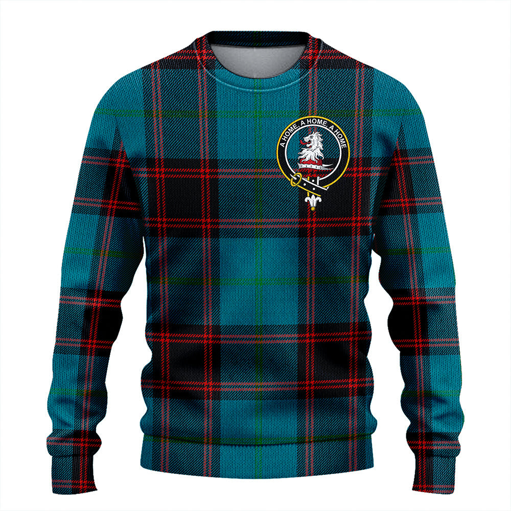 Home Ancient Clan Badge Tartan Knitted Sweater